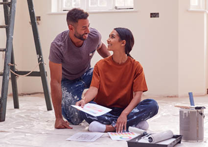 Couple planning home renovations